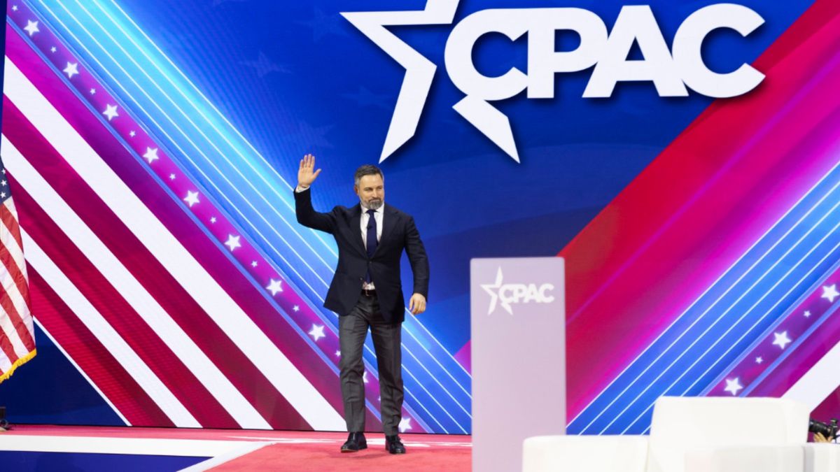 Abascal, líder de VOX, en la CPAC