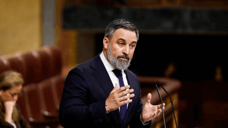 Abascal se muestra "perplejo" con que Feijóo le "compare" con Bildu por su ausencia en la tribuna.